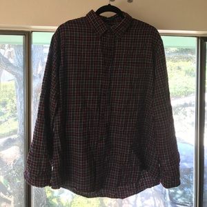 Men’s L Flannel St. John’s Bay white red black